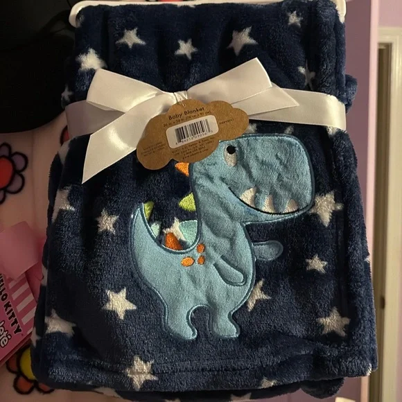 Dinosaur Blue Blanket - Picture 1 of 4